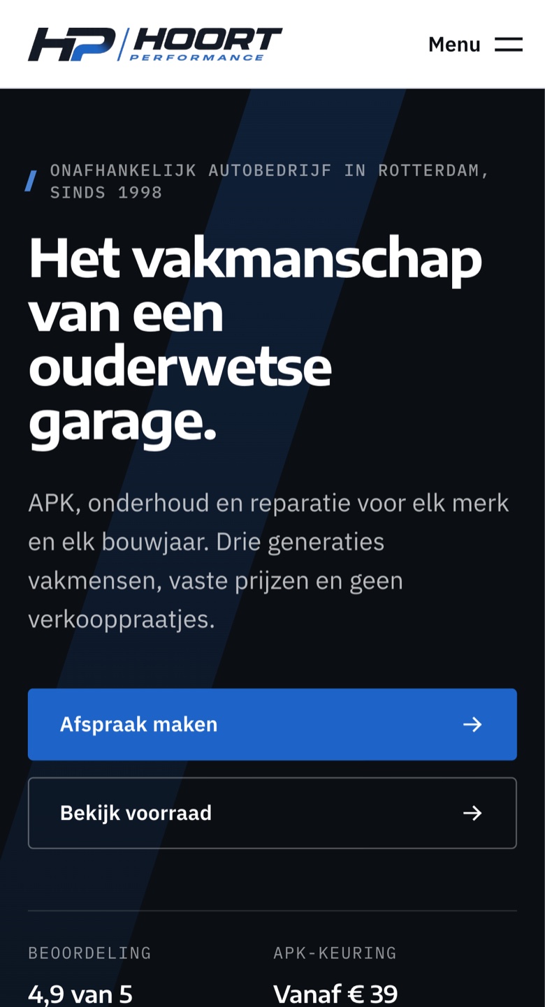 Huisstijl op een Garagemaatje-website, voorbeeld 1